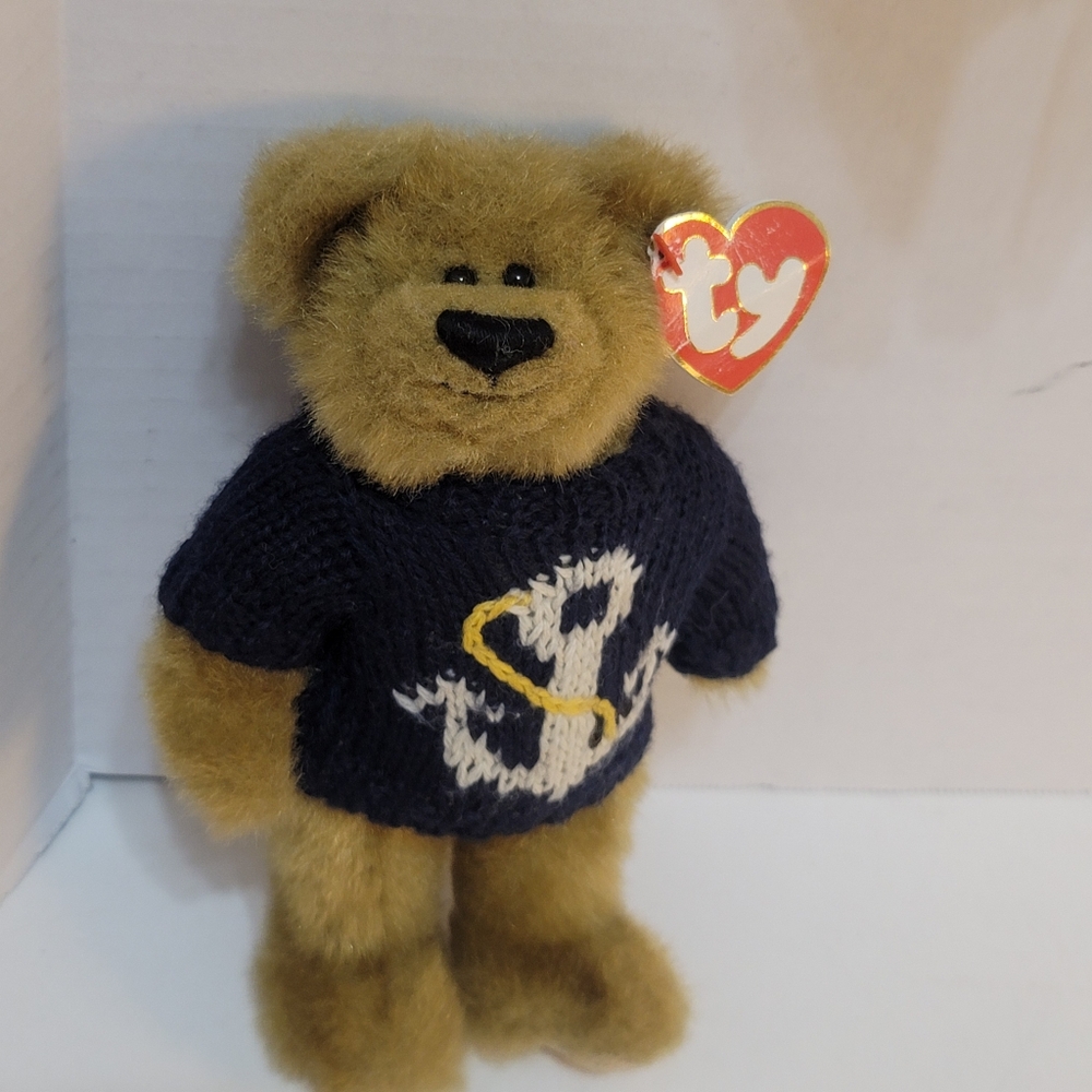Vintage "Salty" Posable BEAR TY Beanie Baby naval bear "Anchors Away" 1993 Rare